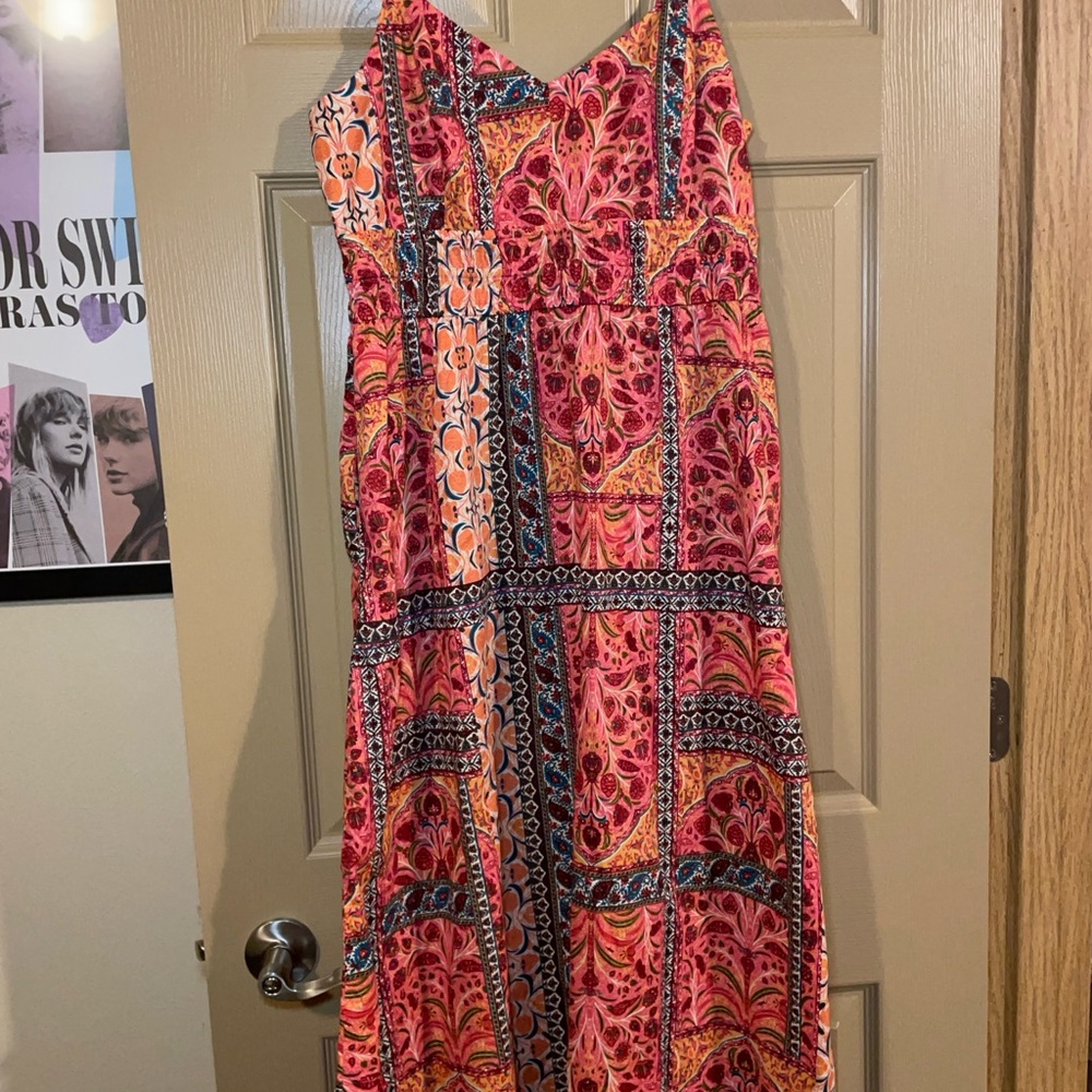 Old Navy Colorful Patterned Midi Dress - Picture 2 of 11
